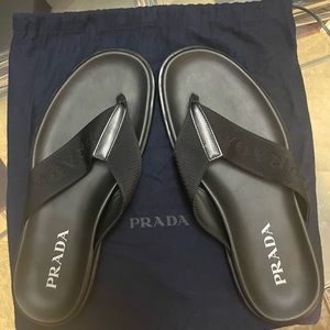 Prada leather men’s flip flops authentic size 10